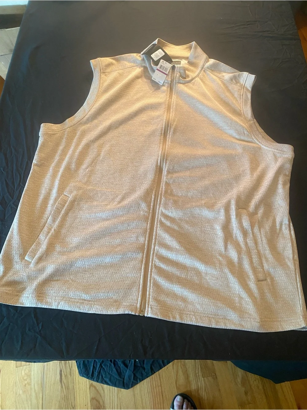 PGA Tour Khaki HTR Zip Front Vest Mens 2XL